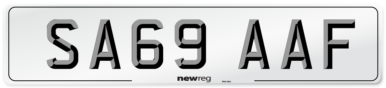 SA69 AAF Number Plate from New Reg